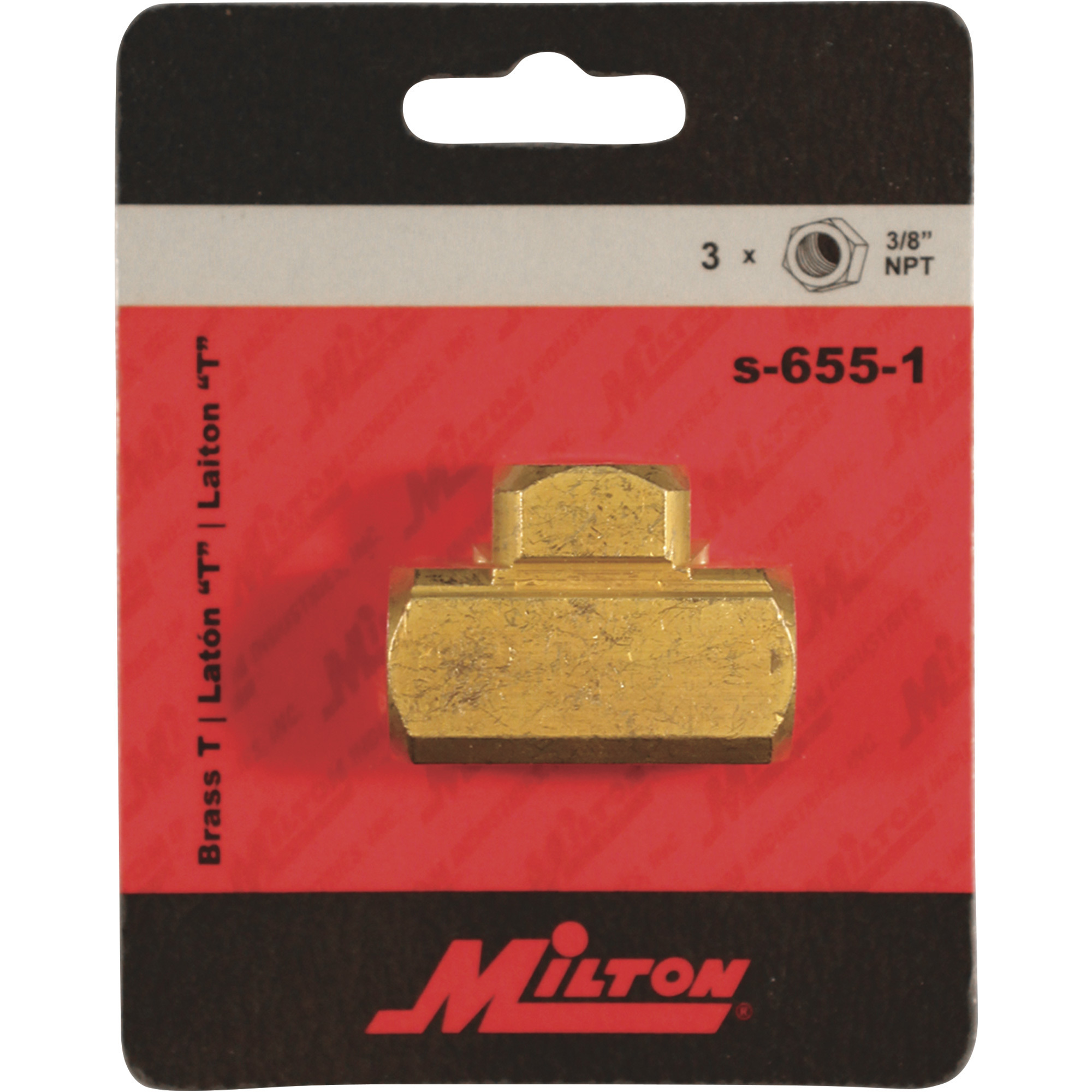 Milton Solid Brass 3/8in. Female T Fitting, Model# S-655-1
